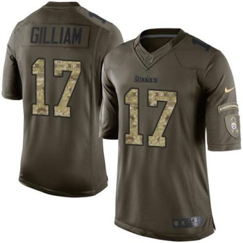 Steelers #17 Joe Gilliam Green Men's Stitched NFL Limited Salute to Service Jersey