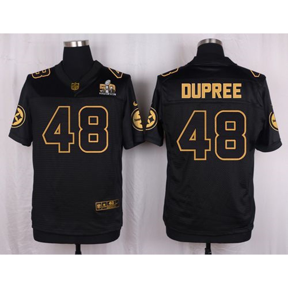 Steelers #48 Bud Dupree Black Men's Stitched NFL Elite Pro Line Gold Collection Jersey