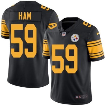 Steelers #59 Jack Ham Black Men's Stitched NFL Limited Rush Jersey Steelers #59 Jack Ham Black Men's Stitched NFL Limited Rush Jersey