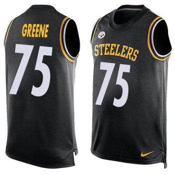 Steelers #75 Joe Greene Black Team Color Men's Stitched NFL Limited Tank Top Jersey