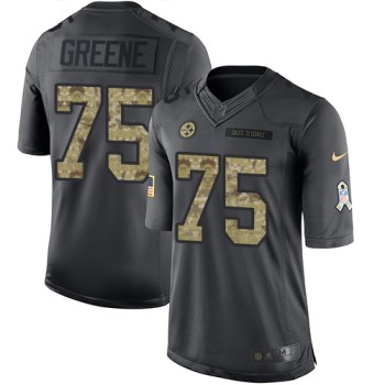 Steelers #75 Joe Greene Black Youth Stitched NFL Limited 2016 Salute to Service Jersey