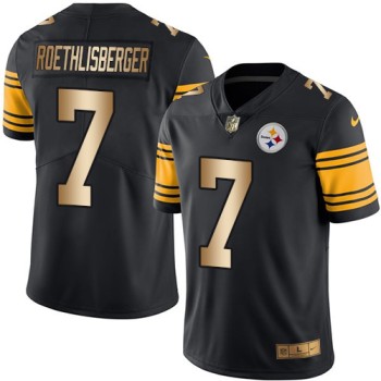 Steelers #7 Ben Roethlisberger Black Men's Stitched NFL Limited Gold Rush Jersey Steelers #7 Ben Roethlisberger Black Men's Stitched NFL Limited Gold Rush Jersey