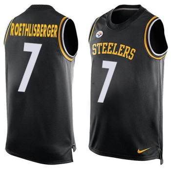 Steelers #7 Ben Roethlisberger Black Team Color Men's Stitched NFL Limited Tank Top Jersey Steelers #7 Ben Roethlisberger Black Team Color Men's Stitched NFL Limited Tank Top Jersey