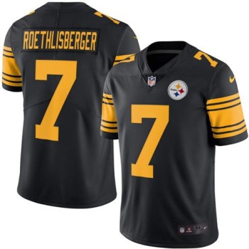 Steelers #7 Ben Roethlisberger Black Youth Stitched NFL Limited Rush Jersey Steelers #7 Ben Roethlisberger Black Youth Stitched NFL Limited Rush Jersey