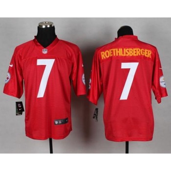 Steelers #7 Ben Roethlisberger Red Men's Stitched NFL Elite QB Practice Jersey Steelers #7 Ben Roethlisberger Red Men's Stitched NFL Elite QB Practice Jersey