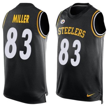 Steelers #83 Heath Miller Black Team Color Men's Stitched NFL Limited Tank Top Jersey Steelers #83 Heath Miller Black Team Color Men's Stitched NFL Limited Tank Top Jersey