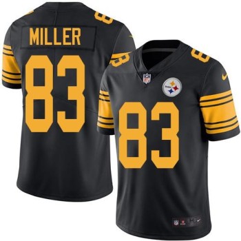 Steelers #83 Heath Miller Black Youth Stitched NFL Limited Rush Jersey Steelers #83 Heath Miller Black Youth Stitched NFL Limited Rush Jersey