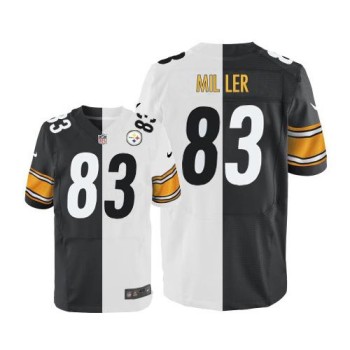Steelers #83 Heath Miller White/Black Men's Stitched NFL Elite Split Jersey Steelers #83 Heath Miller White/Black Men's Stitched NFL Elite Split Jersey