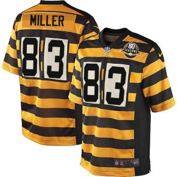 Steelers #83 Heath Miller Yellow/Black Alternate Men's Stitched NFL 80TH Throwback Elite Jersey Steelers #83 Heath Miller Yellow/Black Alternate Men's Stitched NFL 80TH Throwback Elite Jersey