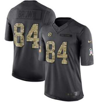 Steelers #84 Antonio Brown Black Men's Stitched NFL Limited 2016 Salute to Service Jersey Steelers #84 Antonio Brown Black Men's Stitched NFL Limited 2016 Salute to Service Jersey
