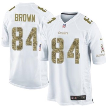 Steelers #84 Antonio Brown White Men's Stitched NFL Limited Salute to Service Jersey Steelers #84 Antonio Brown White Men's Stitched NFL Limited Salute to Service Jersey