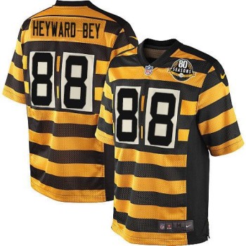 Steelers #88 Darrius Heyward-Bey Yellow/Black Alternate 80TH Throwback Men's Stitched NFL Elite Jersey Steelers #88 Darrius Heyward-Bey Yellow/Black Alternate 80TH Throwback Men's Stitched NFL Elite Jersey