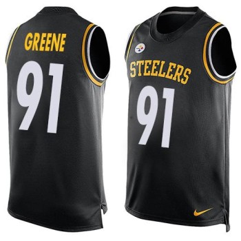 Steelers #91 Kevin Greene Black Team Color Men's Stitched NFL Limited Tank Top Jersey Steelers #91 Kevin Greene Black Team Color Men's Stitched NFL Limited Tank Top Jersey