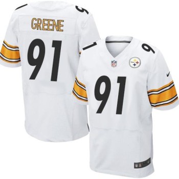 Steelers #91 Kevin Greene White Men's Stitched NFL Elite Jersey