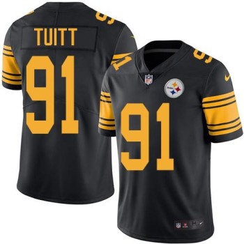 Steelers #91 Stephon Tuitt Black Youth Stitched NFL Limited Rush Jersey Steelers #91 Stephon Tuitt Black Youth Stitched NFL Limited Rush Jersey