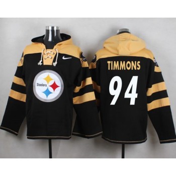 Steelers #94 Lawrence Timmons Black Player Pullover NFL Hoodie Steelers #94 Lawrence Timmons Black Player Pullover NFL Hoodie