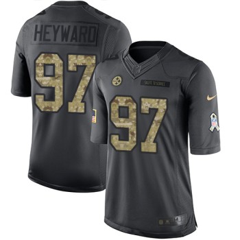 Steelers #97 Cameron Heyward Black Youth Stitched NFL Limited 2016 Salute to Service Jersey Steelers #97 Cameron Heyward Black Youth Stitched NFL Limited 2016 Salute to Service Jersey