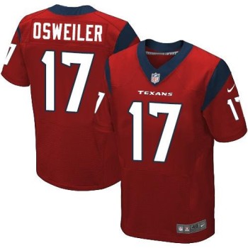 Texans #17 Brock Osweiler Red Alternate Men's Stitched NFL Elite Jersey Texans #17 Brock Osweiler Red Alternate Men's Stitched NFL Elite Jersey