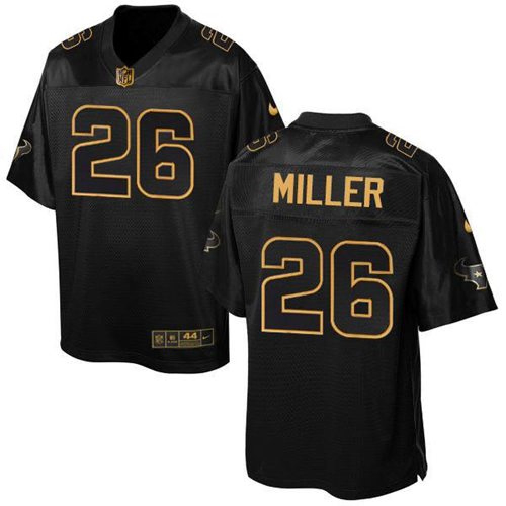 Texans #26 Lamar Miller Black Men's Stitched NFL Elite Pro Line Gold Collection Jersey