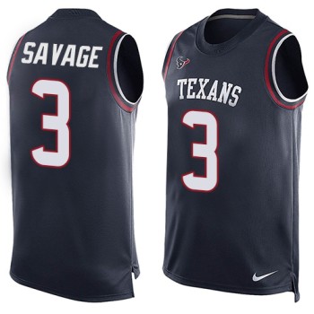 Texans #3 Tom Savage Navy Blue Team Color Men's Stitched NFL Limited Tank Top Jersey Texans #3 Tom Savage Navy Blue Team Color Men's Stitched NFL Limited Tank Top Jersey