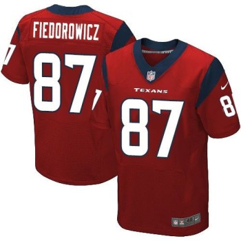 Texans #87 C.J. Fiedorowicz Red Alternate Men's Stitched NFL Elite Jersey Texans #87 C.J. Fiedorowicz Red Alternate Men's Stitched NFL Elite Jersey