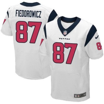 Texans #87 C.J. Fiedorowicz White Men's Stitched NFL Elite Jersey Texans #87 C.J. Fiedorowicz White Men's Stitched NFL Elite Jersey