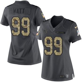 Texans #99 J.J. Watt Black Women's Stitched NFL Limited 2016 Salute to Service Jersey Texans #99 J.J. Watt Black Women's Stitched NFL Limited 2016 Salute to Service Jersey