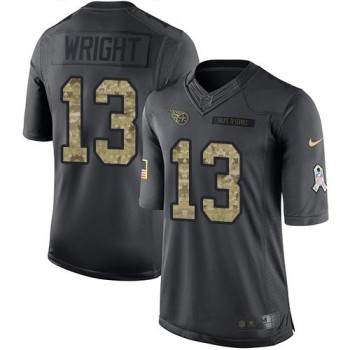 Titans #13 Kendall Wright Black Youth Stitched NFL Limited 2016 Salute to Service Jersey