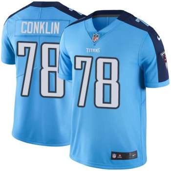 Titans #78 Jack Conklin Light Blue Men's Stitched NFL Limited Rush Jersey
