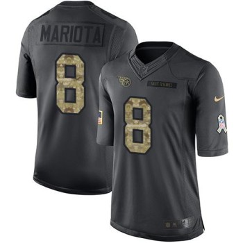 Titans #8 Marcus Mariota Black Men's Stitched NFL Limited 2016 Salute To Service Jersey