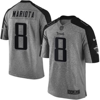 Titans #8 Marcus Mariota Gray Men's Stitched NFL Limited Gridiron Gray Jersey