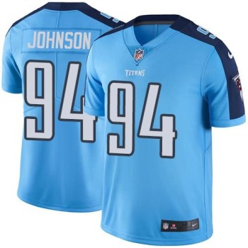 Titans #94 Austin Johnson Light Blue Men's Stitched NFL Limited Rush Jersey