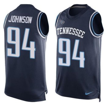 Titans #94 Austin Johnson Navy Blue Alternate Men's Stitched NFL Limited Tank Top Jersey
