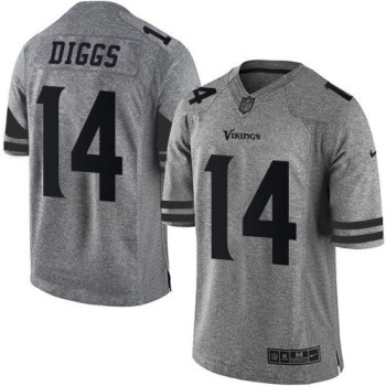 Vikings #14 Stefon Diggs Gray Men's Stitched NFL Limited Gridiron Gray Jersey Vikings #14 Stefon Diggs Gray Men's Stitched NFL Limited Gridiron Gray Jersey