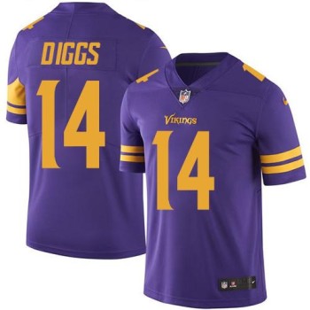 Vikings #14 Stefon Diggs Purple Men's Stitched NFL Limited Rush Jersey Vikings #14 Stefon Diggs Purple Men's Stitched NFL Limited Rush Jersey