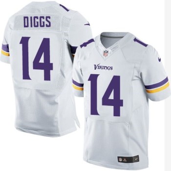Vikings #14 Stefon Diggs White Men's Stitched NFL Elite Jersey Vikings #14 Stefon Diggs White Men's Stitched NFL Elite Jersey