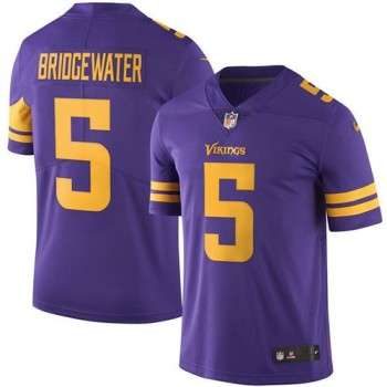Vikings #5 Teddy Bridgewater Purple Men's Stitched NFL Limited Rush Jersey Vikings #5 Teddy Bridgewater Purple Men's Stitched NFL Limited Rush Jersey