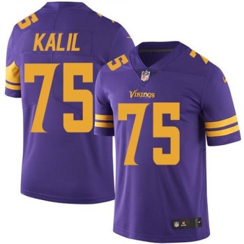 Vikings #75 Matt Kalil Purple Youth Stitched NFL Limited Rush Jersey Vikings #75 Matt Kalil Purple Youth Stitched NFL Limited Rush Jersey
