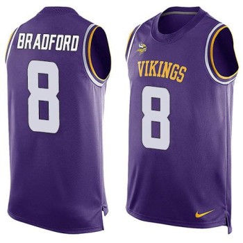 Vikings #8 Sam Bradford Purple Team Color Men's Stitched NFL Limited Tank Top Jersey Vikings #8 Sam Bradford Purple Team Color Men's Stitched NFL Limited Tank Top Jersey