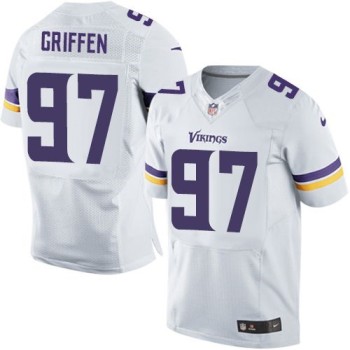 Vikings #97 Everson Griffen White Men's Stitched NFL Elite Jersey Vikings #97 Everson Griffen White Men's Stitched NFL Elite Jersey