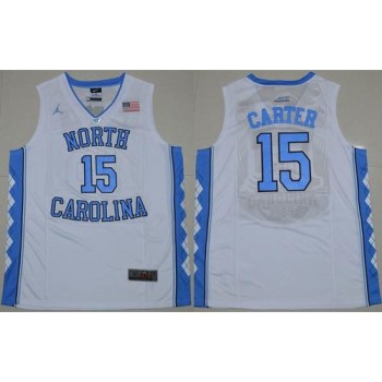 North Carolina #15 Vince Carter White Stitched NCAA Jersey
