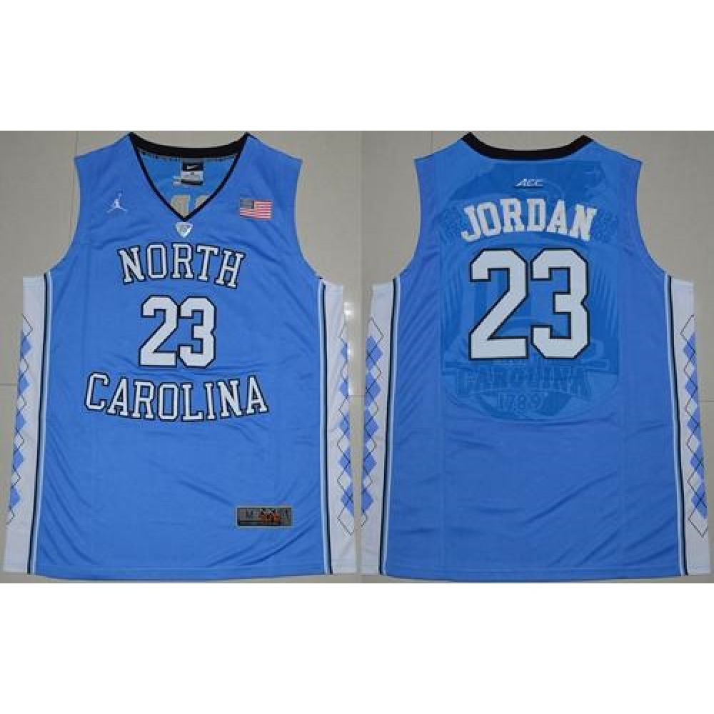 North Carolina #23 Michael Jordan Blue Stitched NCAA Jersey