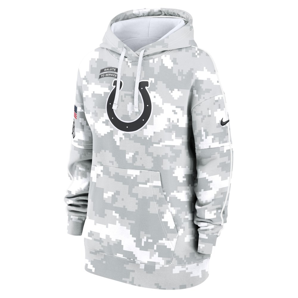 Women's Indianapolis Colts Arctic Camo 2024 Salute To Service Club Fleece Pullover Hoodie