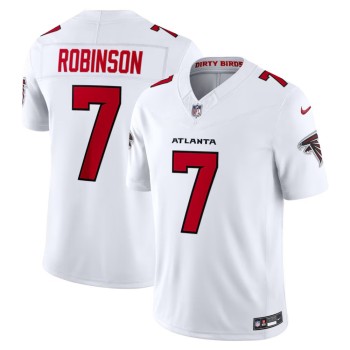 Men's Atlanta Falcons #7 Bijan Robinson White Vapor F.U.S.E. Sewn Down Limited Jersey Men's Atlanta Falcons #7 Bijan Robinson White Vapor F.U.S.E. Sewn Down Limited Jersey
