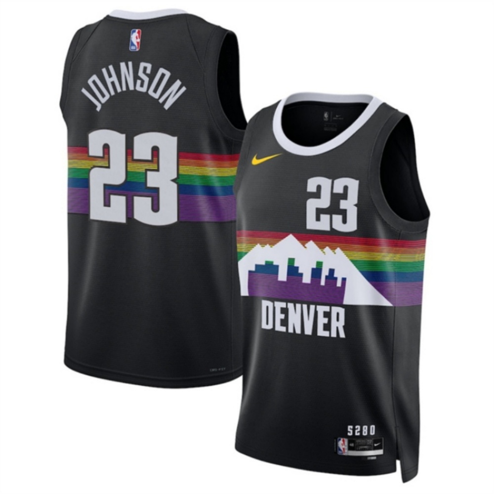 Men's Denver Nuggets #23 Cameron Johnson Black 2025/26 City Edition Stitched Basketball Jersey