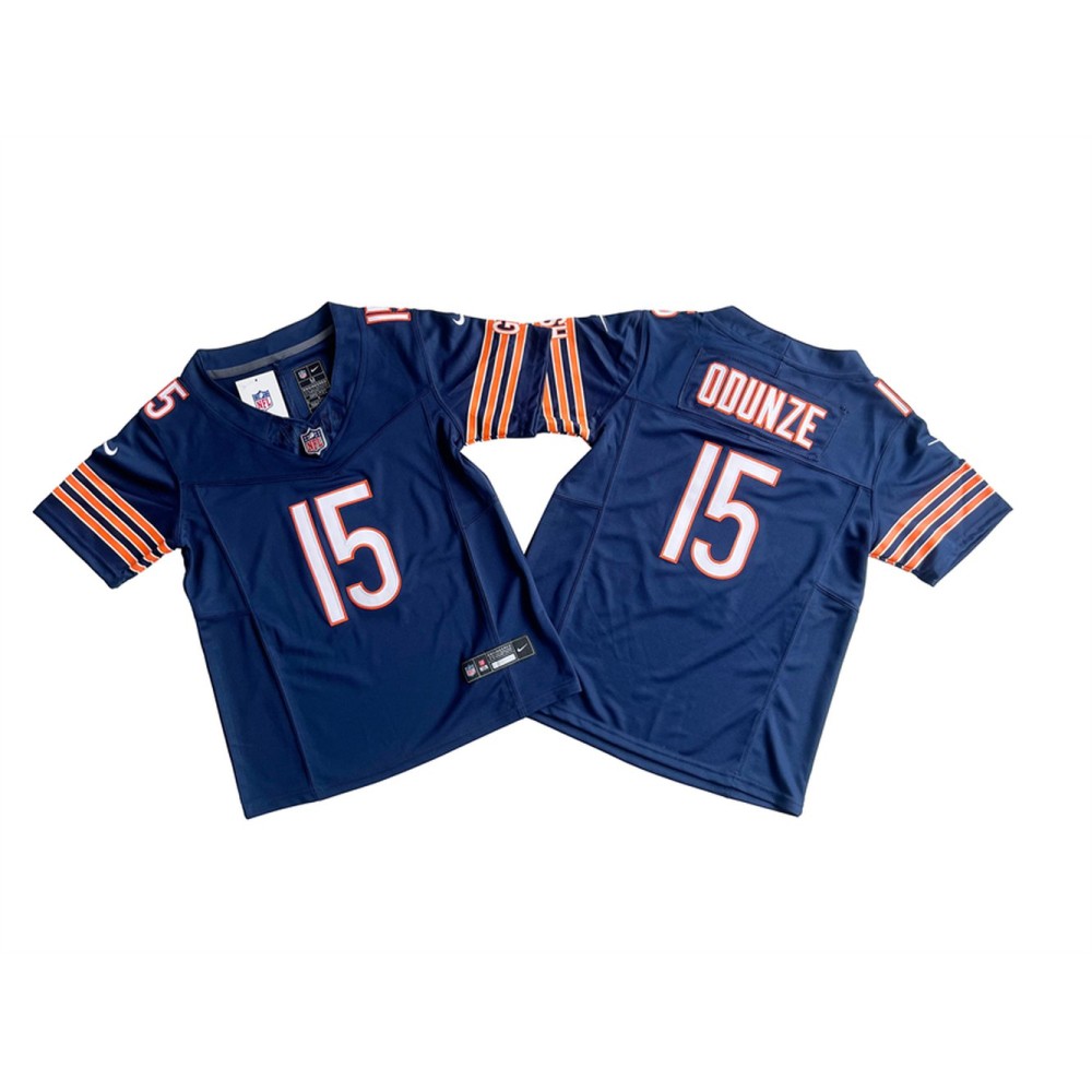 Men's Chicago Bears #15 Rome Odunze Navy 2024 Draft F.U.S.E. Vapor Stitched Football Jersey