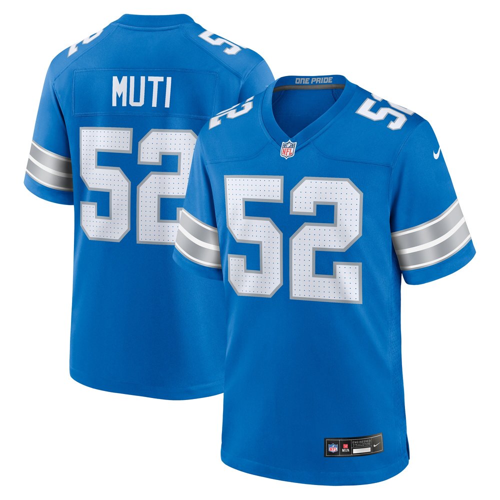 Men's Detroit Lions Netane Muti  Blue Game Jersey