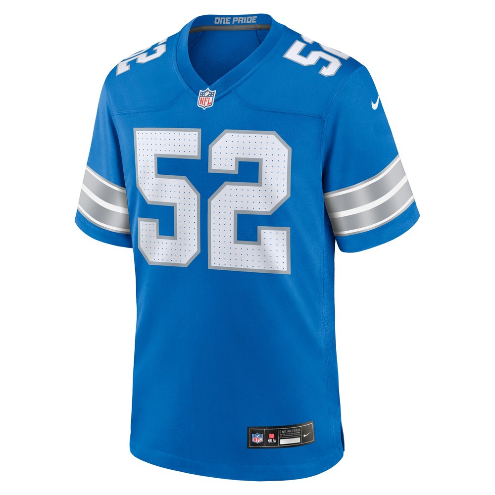 Men's Detroit Lions Netane Muti  Blue Game Jersey Men's Detroit Lions Netane Muti  Blue Game Jersey