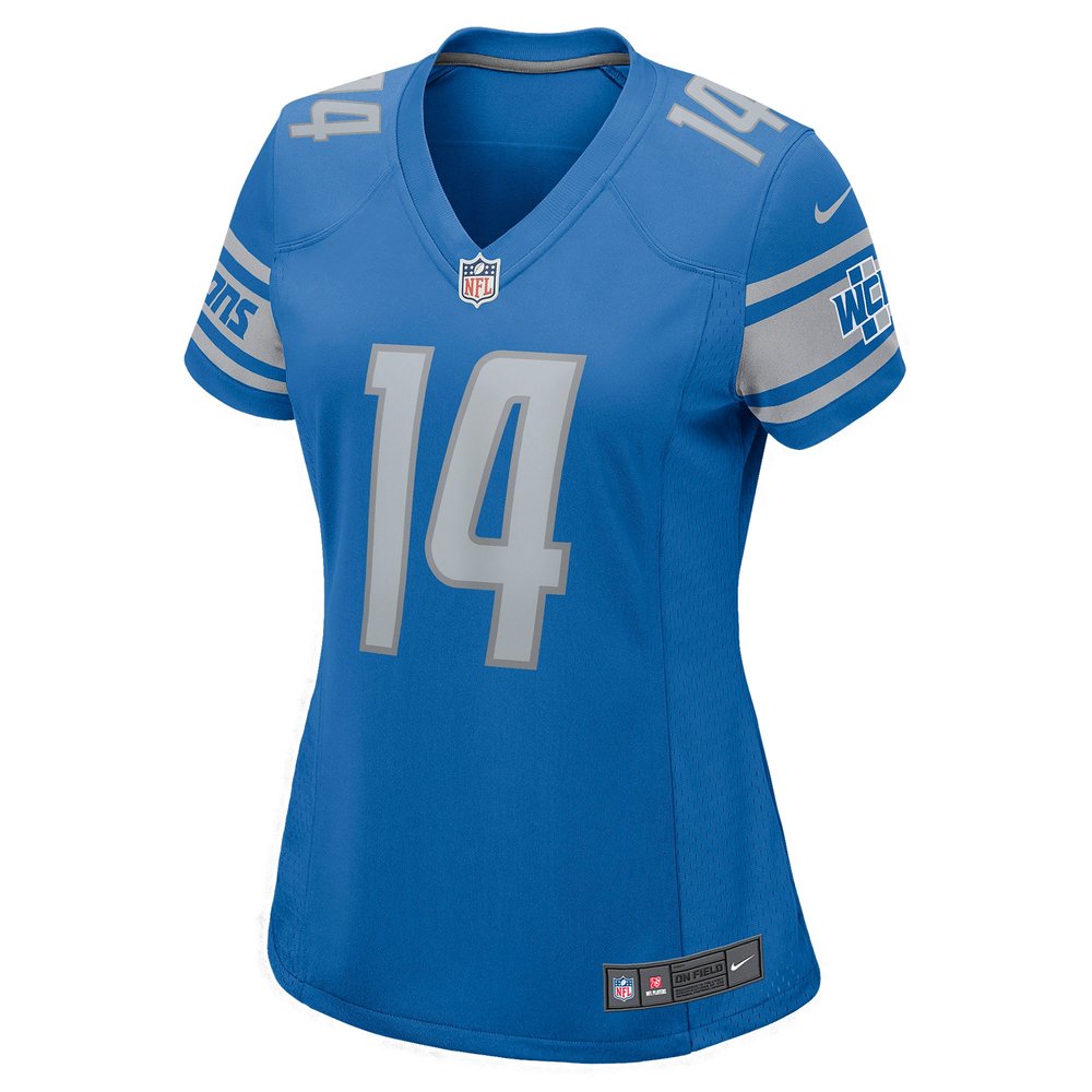 Women's Detroit Lions #14 Amon-Ra St. Brown Blue Game Player Jersey Women's Detroit Lions #14 Amon-Ra St. Brown Blue Game Player Jersey