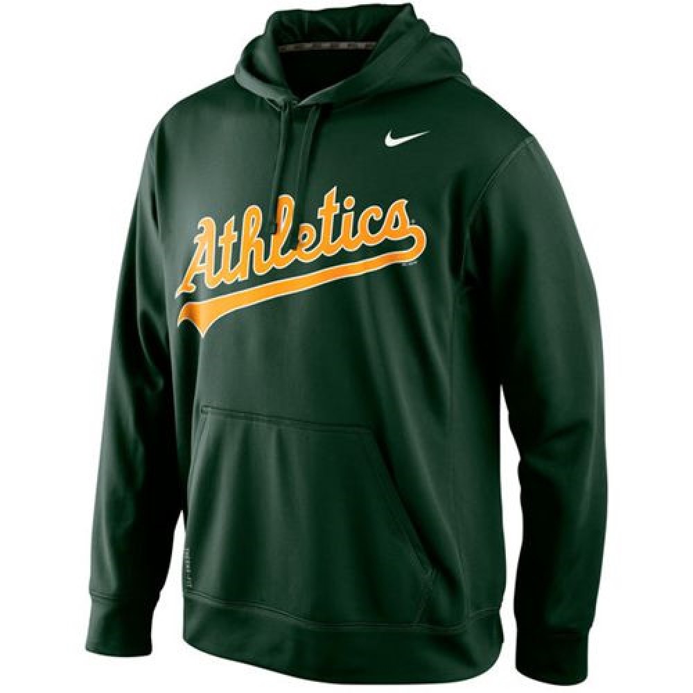 Oakland Athletics Men's KO Wordmark Perfomance Green MLB Hoodie
